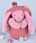 DOUDOU - pluszowy królik Lapin Fleurette Doudou et Compagnie, 25 cm, różowy grenadine