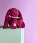 DOUDOU - pluszowy królik Lapin Fleurette Doudou et Compagnie, 25 cm, śliwka