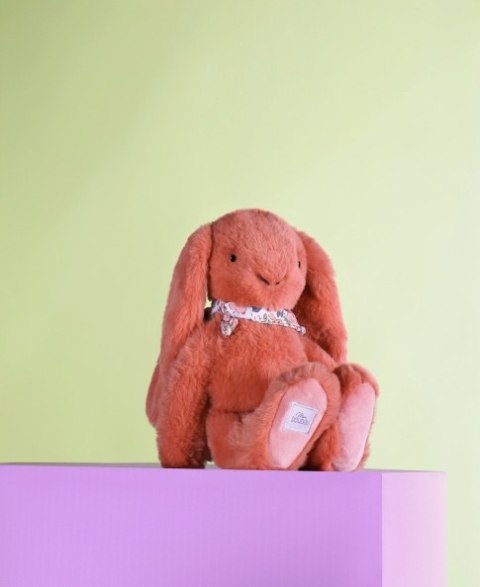 DOUDOU - pluszowy królik Lapin Fleurette Doudou et Compagnie, 25 cm, terakota