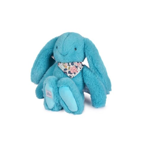 DOUDOU - pluszowy królik Lapin Fleurette Doudou et Compagnie, 25 cm, turkus