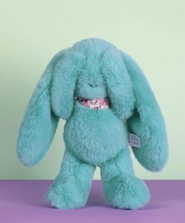 DOUDOU - pluszowy królik Lapin Fleurette Doudou et Compagnie, 25 cm, turkus