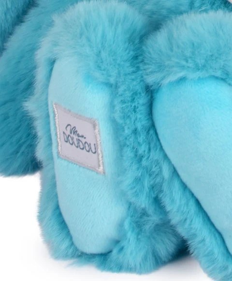 DOUDOU - pluszowy królik Lapin Fleurette Doudou et Compagnie, 25 cm, turkus