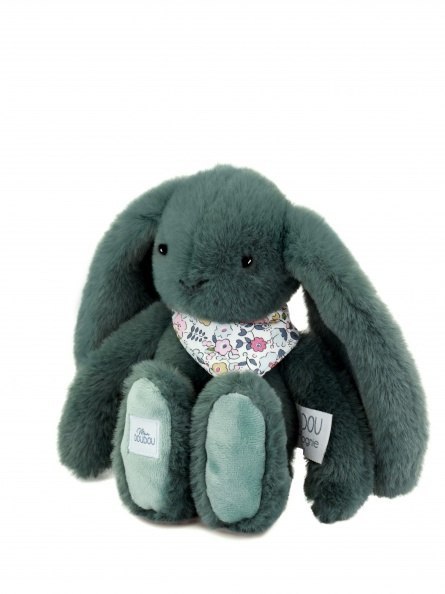 DOUDOU - pluszowy królik Lapin Fleurette Doudou et Compagnie, 25 cm, zielony eukaliptusowy