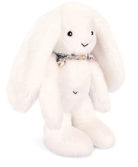 DOUDOU - pluszowy królik Lapin Fleurette Doudou et Compagnie, 35 cm, biały