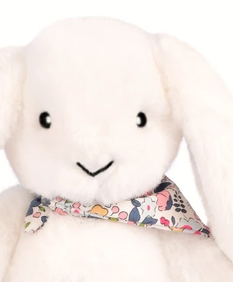 DOUDOU - pluszowy królik Lapin Fleurette Doudou et Compagnie, 35 cm, biały