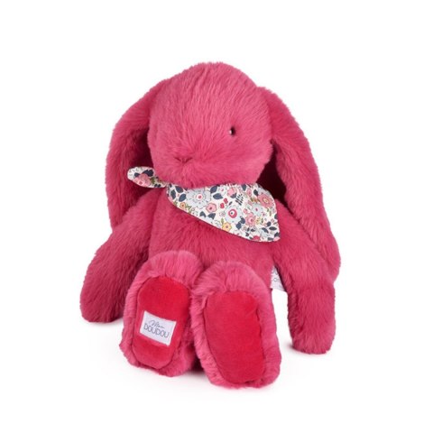 DOUDOU - pluszowy królik Lapin Fleurette Doudou et Compagnie, 35 cm, fuksja