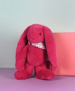 DOUDOU - pluszowy królik Lapin Fleurette Doudou et Compagnie, 35 cm, fuksja