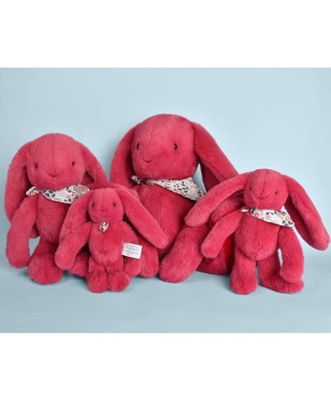 DOUDOU - pluszowy królik Lapin Fleurette Doudou et Compagnie, 35 cm, fuksja