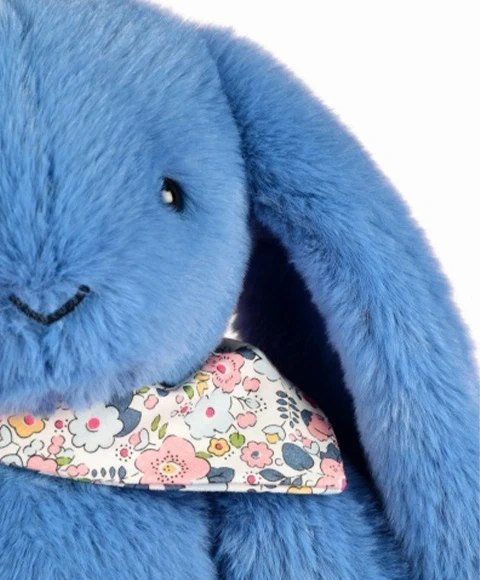 DOUDOU - pluszowy królik Lapin Fleurette Doudou et Compagnie, 35 cm, niebieski