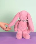 DOUDOU - pluszowy królik Lapin Fleurette Doudou et Compagnie, 35 cm, różowy grenadine