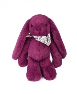 DOUDOU - pluszowy królik Lapin Fleurette Doudou et Compagnie, 35 cm, śliwka