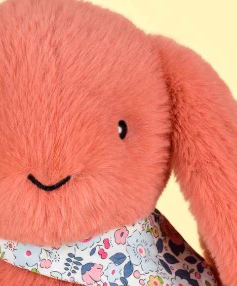 DOUDOU - pluszowy królik Lapin Fleurette Doudou et Compagnie, 35 cm, terakota