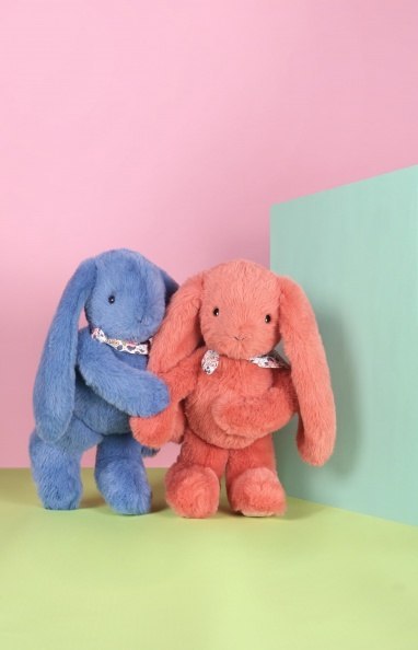 DOUDOU - pluszowy królik Lapin Fleurette Doudou et Compagnie, 35 cm, terakota
