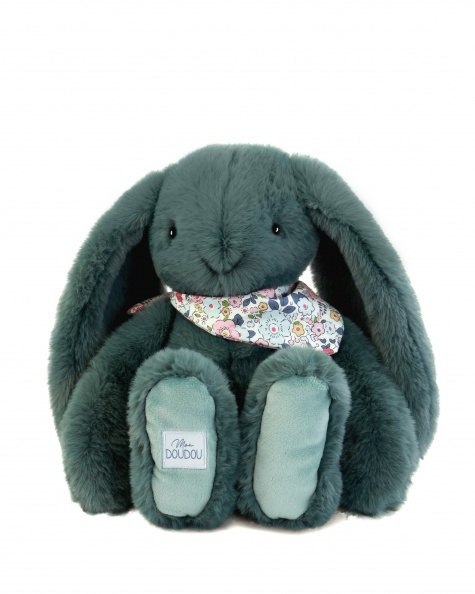 DOUDOU - pluszowy królik Lapin Fleurette Doudou et Compagnie, 35 cm, zielony eukaliptusowy