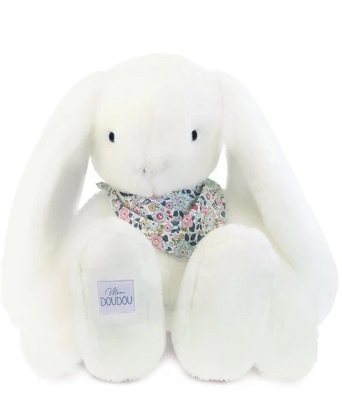 DOUDOU - pluszowy królik Lapin Fleurette Doudou et Compagnie, 50 cm, biały