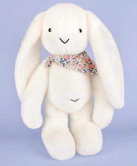 DOUDOU - pluszowy królik Lapin Fleurette Doudou et Compagnie, 50 cm, biały
