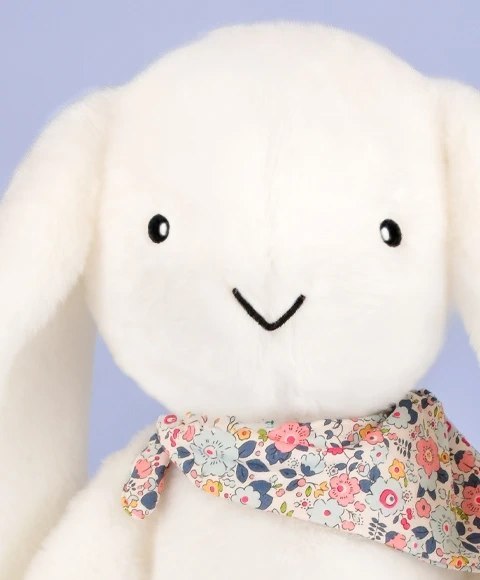 DOUDOU - pluszowy królik Lapin Fleurette Doudou et Compagnie, 50 cm, biały