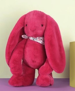 DOUDOU - pluszowy królik Lapin Fleurette Doudou et Compagnie, 50 cm, fuksja