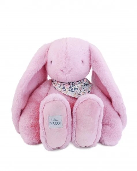 DOUDOU - pluszowy królik Lapin Fleurette Doudou et Compagnie, 50 cm, różowy grenadine
