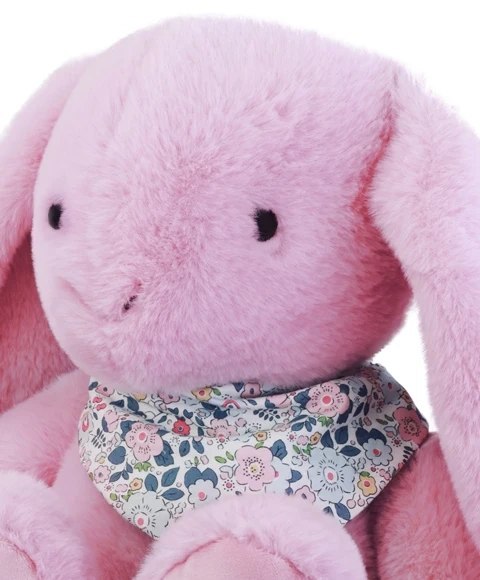 DOUDOU - pluszowy królik Lapin Fleurette Doudou et Compagnie, 50 cm, różowy grenadine