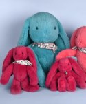 DOUDOU - pluszowy królik Lapin Fleurette Doudou et Compagnie, 50 cm, turkus