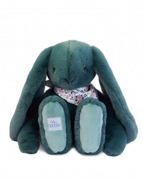 DOUDOU - pluszowy królik Lapin Fleurette Doudou et Compagnie, 50 cm, zielony eukaliptusowy