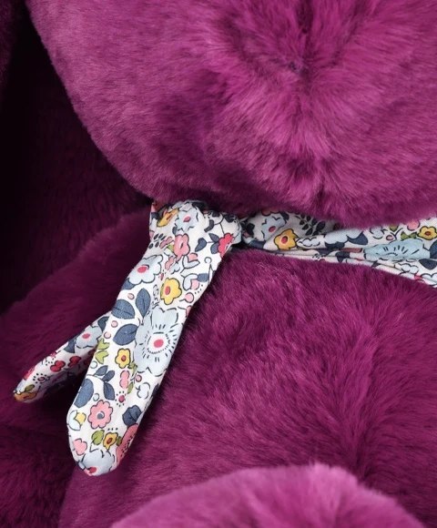 DOUDOU - pluszowy królik Lapin Fleurette Doudou et Compagnie, 70 cm, śliwka