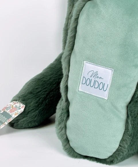 DOUDOU - pluszowy królik Lapin Fleurette Doudou et Compagnie, 70 cm, zielony eukaliptusowy