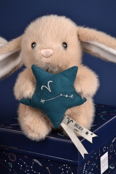 DOUDOU - pluszowy królik ze znakiem zodiaku DOUDOU ASTRO, Doudou et Compagnie, 12 cm, baran