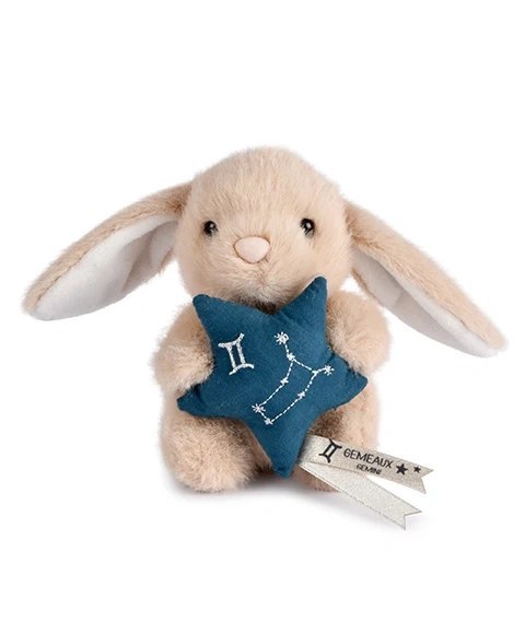 DOUDOU - pluszowy królik ze znakiem zodiaku DOUDOU ASTRO, Doudou et Compagnie, 12 cm, bliźnięta