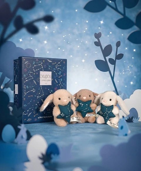 DOUDOU - pluszowy królik ze znakiem zodiaku DOUDOU ASTRO, Doudou et Compagnie, 12 cm, byk