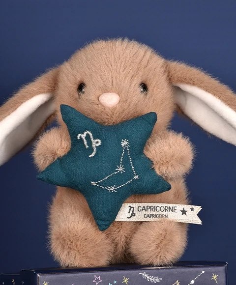 DOUDOU - pluszowy królik ze znakiem zodiaku DOUDOU ASTRO, Doudou et Compagnie, 12 cm, koziorożec