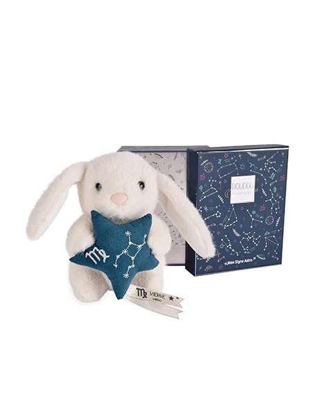DOUDOU - pluszowy królik ze znakiem zodiaku DOUDOU ASTRO, Doudou et Compagnie, 12 cm, panna