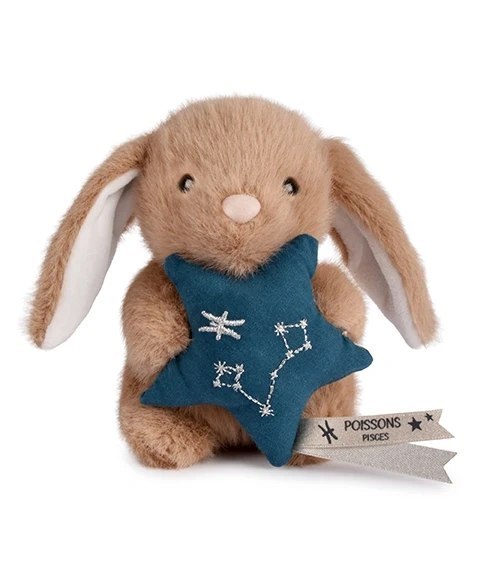 DOUDOU - pluszowy królik ze znakiem zodiaku DOUDOU ASTRO, Doudou et Compagnie, 12 cm, ryby