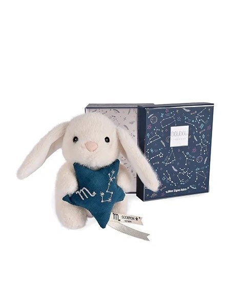 DOUDOU - pluszowy królik ze znakiem zodiaku DOUDOU ASTRO, Doudou et Compagnie, 12 cm, skorpion