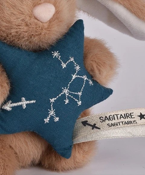 DOUDOU - pluszowy królik ze znakiem zodiaku DOUDOU ASTRO, Doudou et Compagnie, 12 cm, strzelec