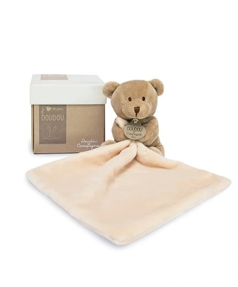 DOUDOU - przytulanka miś z kocykiem Doudou et Compagnie, beżowy