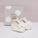 DOUDOU - zestaw prezentowy - buciki niemowlęce Lapin Bonbon, Doudou et Compagnie, biały taupe