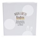 DOUDOU - zestaw prezentowy - buciki niemowlęce Lapin Bonbon, Doudou et Compagnie, biały taupe