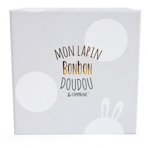 DOUDOU - zestaw prezentowy - buciki niemowlęce Lapin Bonbon, Doudou et Compagnie, biały taupe