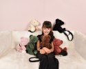 DOUDOU - pluszowa torba na ramię miś, Doudou et Compagnie, czarny