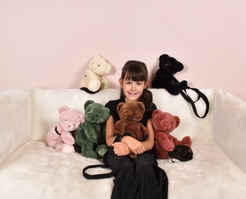 DOUDOU - pluszowa torba na ramię miś, Doudou et Compagnie, czarny
