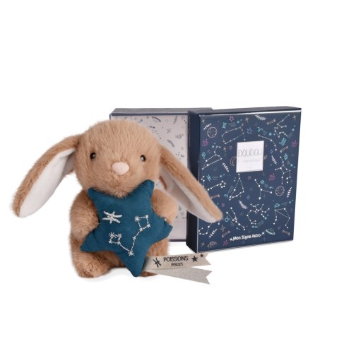 DOUDOU - pluszowy królik ze znakiem zodiaku DOUDOU ASTRO, Doudou et Compagnie, 12 cm, ryby