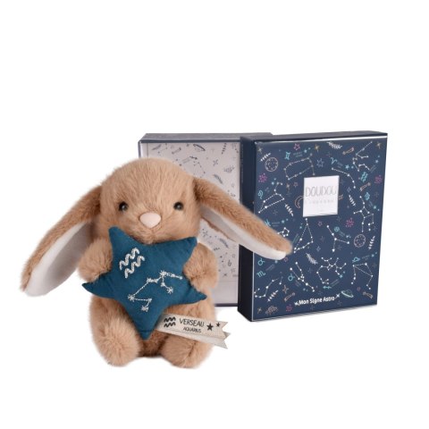 DOUDOU - pluszowy królik ze znakiem zodiaku DOUDOU ASTRO, Doudou et Compagnie, 12 cm, wodnik