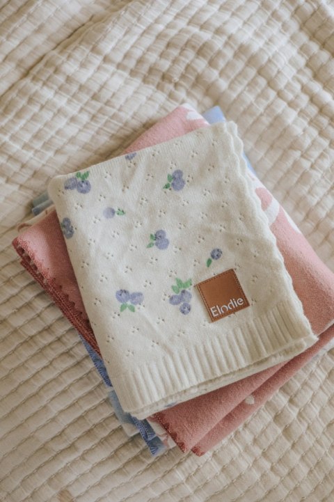ELODIE DETAILS - kocyk ażurowy Pointelle, Blueberry Bliss