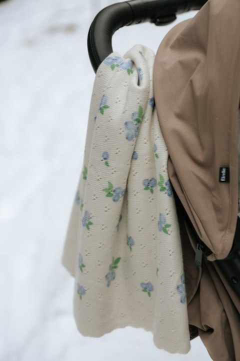 ELODIE DETAILS - kocyk ażurowy Pointelle, Blueberry Bliss