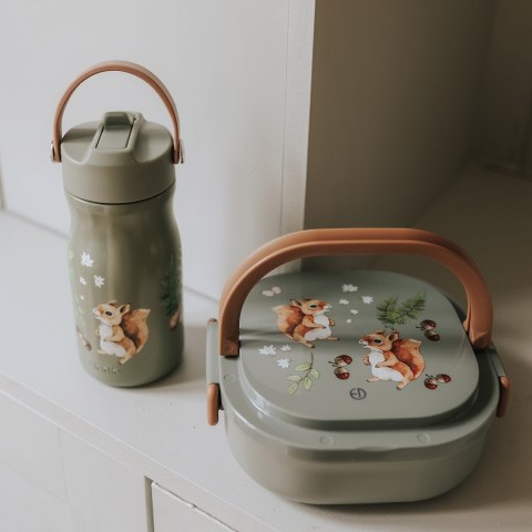 Elodie Details - duży lunchbox + butelka termiczna, Chipmunk Darling - ZESTAW