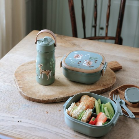 Elodie Details - duży lunchbox + butelka termiczna, Chipmunk Darling - ZESTAW