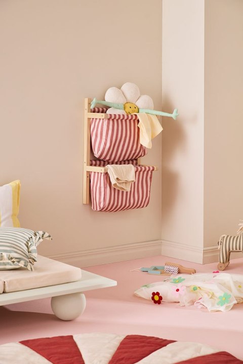 KID'S CONCEPT - półka ścienna materiałowa w paski, clay pink