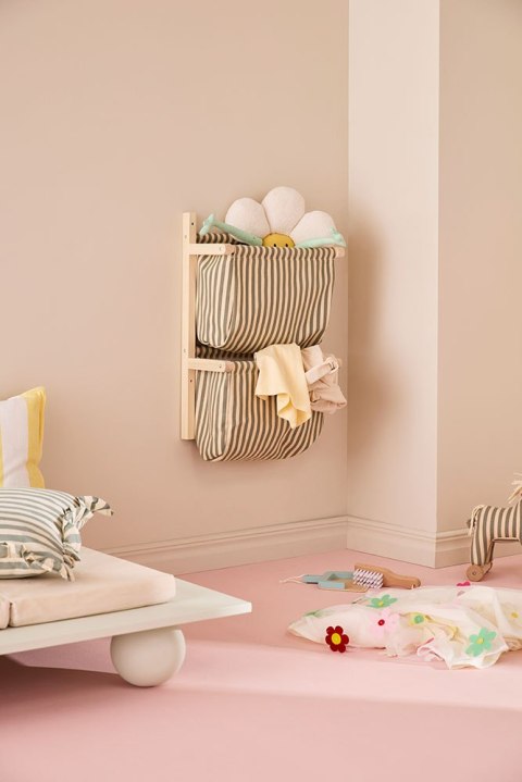 KID'S CONCEPT - półka ścienna materiałowa w paski, zielona